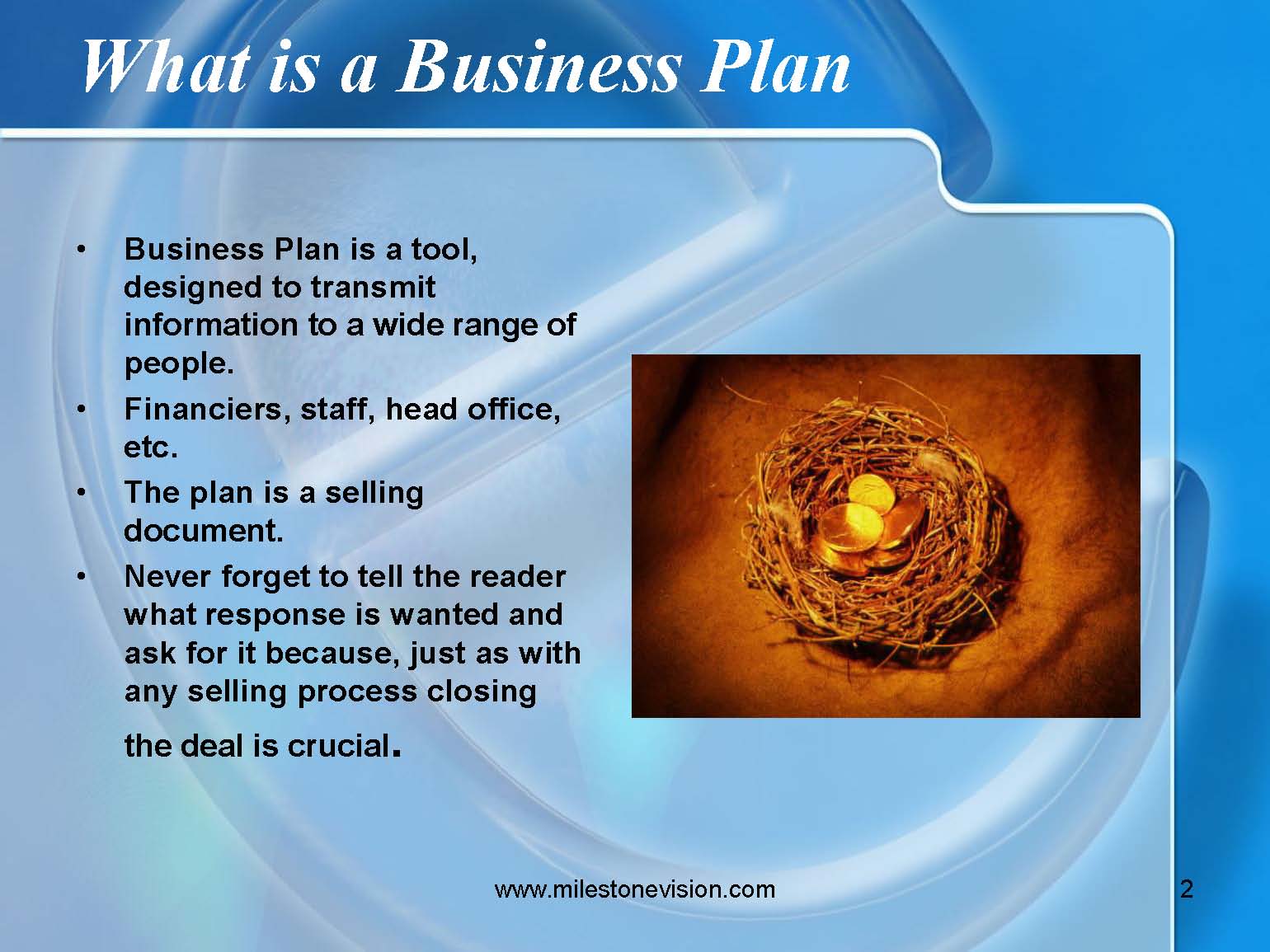 prepare a business plan for a small business